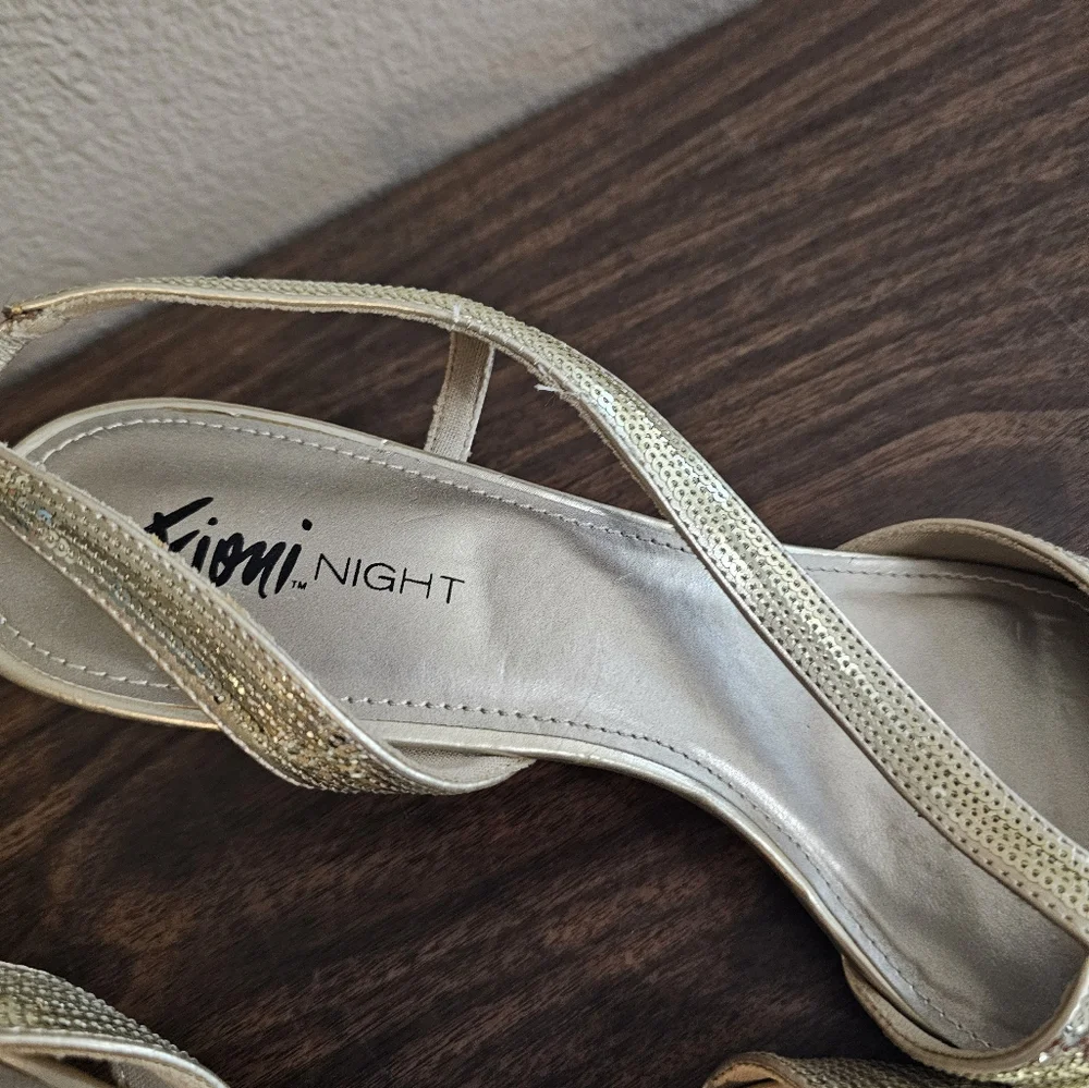 12M Fioni Night Gold Sequin Heels